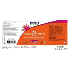 Vitamine K2 Menachinon 7 100 Mcg 60 capsules^NOW Sale