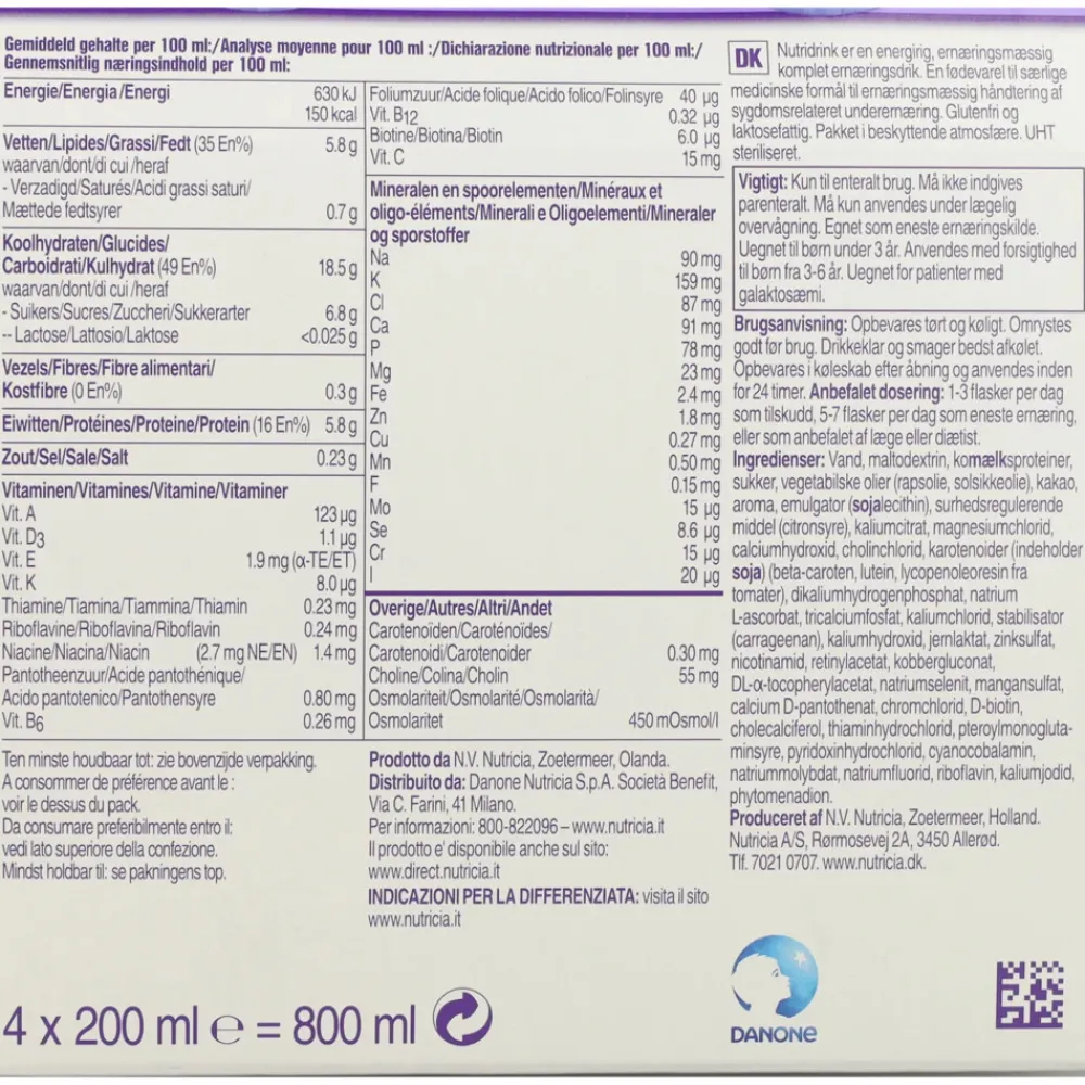 Medische Voeding<Nutricia Nutridrink Chocolade 4 x 200 ml