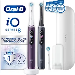 Tandenborstels<Oral-B Elektrische Tandenborstel iO 8 Duo Violet & Zwart 1 set