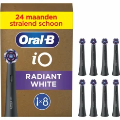 Tandenborstels<Oral-B Opzetborstels iO Radiant White Zwart 8 stuks