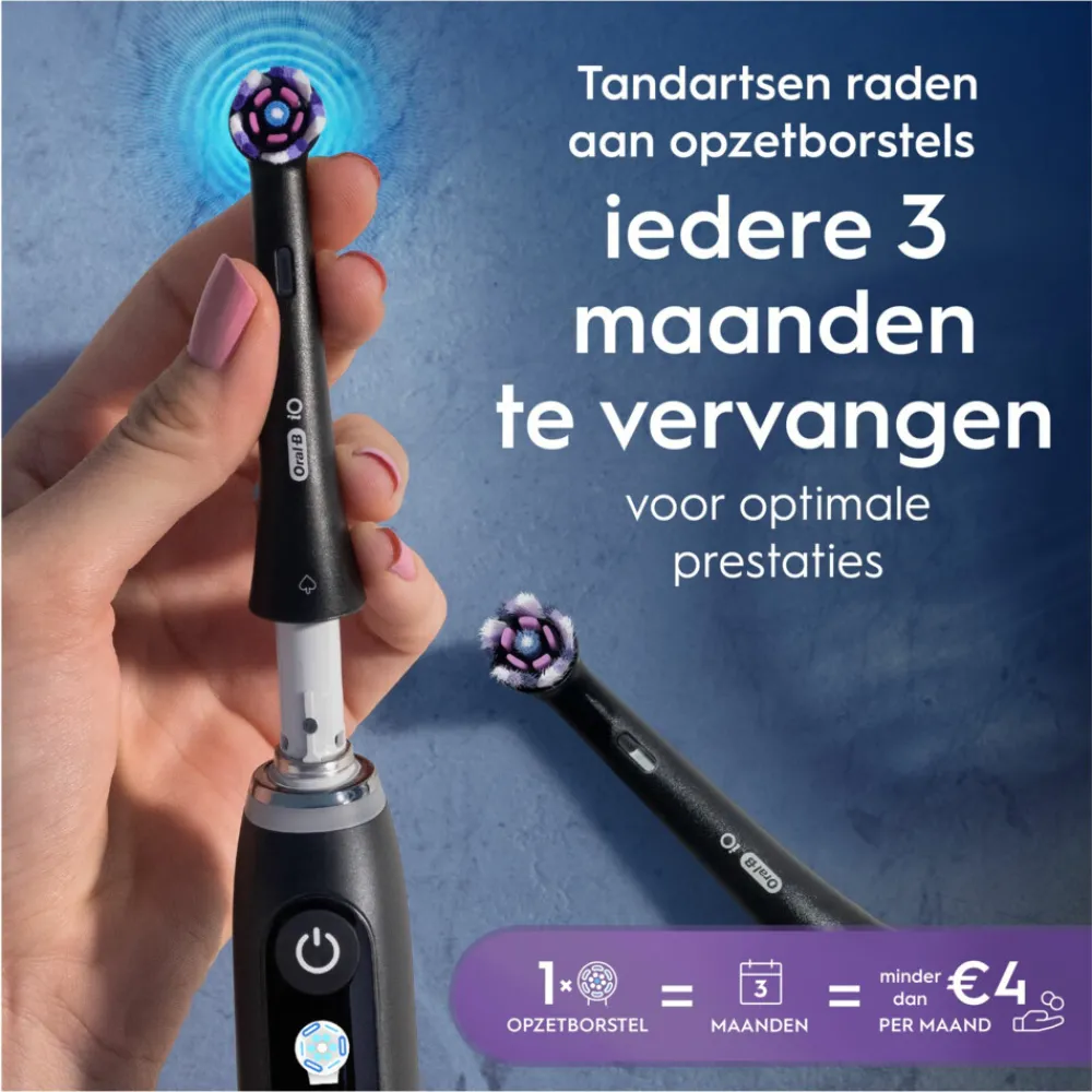 Tandenborstels<Oral-B Opzetborstels iO Radiant White Zwart 8 stuks