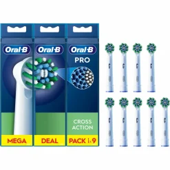 Tandenborstels<Oral-B Opzetborstels Pro Cross Action Wit 9 stuks
