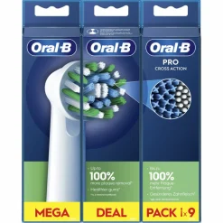 Tandenborstels<Oral-B Opzetborstels Pro Cross Action Wit 9 stuks