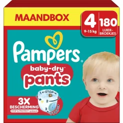 Luiers<Pampers Baby Dry Luierbroekjes Maat 4 (9-15 kg) 180 stuks