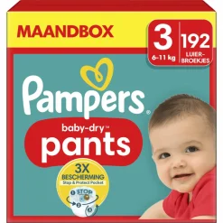 Luiers<Pampers Baby Dry Luierbroekjes Maat 3 (6-11 kg) 192 stuks