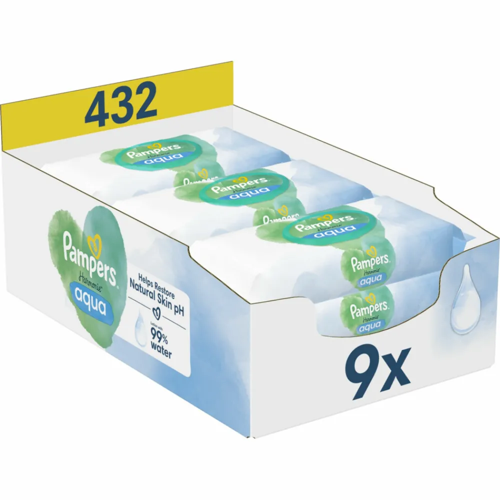 Billendoekjes Harmonie Aqua 9x48 = 432 stuks^Pampers Online