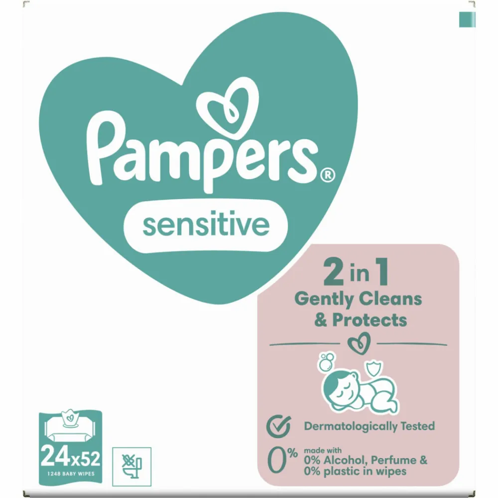 Outlet Billendoekjes Sensitive Navulpak 24x52 = 1248 stuks Babydoekjes