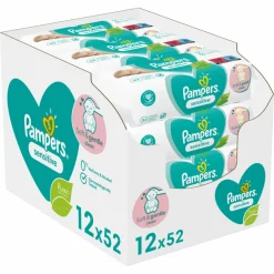 Billendoekjes Sensitive 12x52=624 stuks^Pampers New