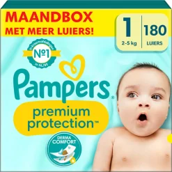 Babydoekjes|Luiers<Pampers Premium Protection Luiers Maat 1 en Harmonie Aqua Billendoekjes 720 stuks Pakket