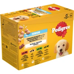 Hondenvoer<Pedigree Junior Hondenvoer in Gelei Mix Selectie Maaltijdzakjes Multipack 12x100 gr