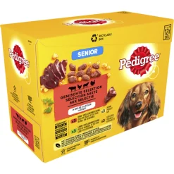 Sale Senior Honden Natvoer Vlees en Gevogelte in Gelei 12 x 100 gr Hondenvoer