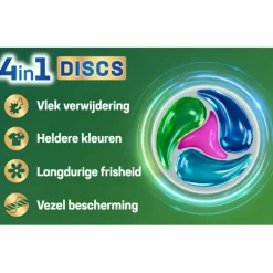 Outlet Wasmiddelcapsules Discs Gekleurde Was 22 stuks Wasmiddel