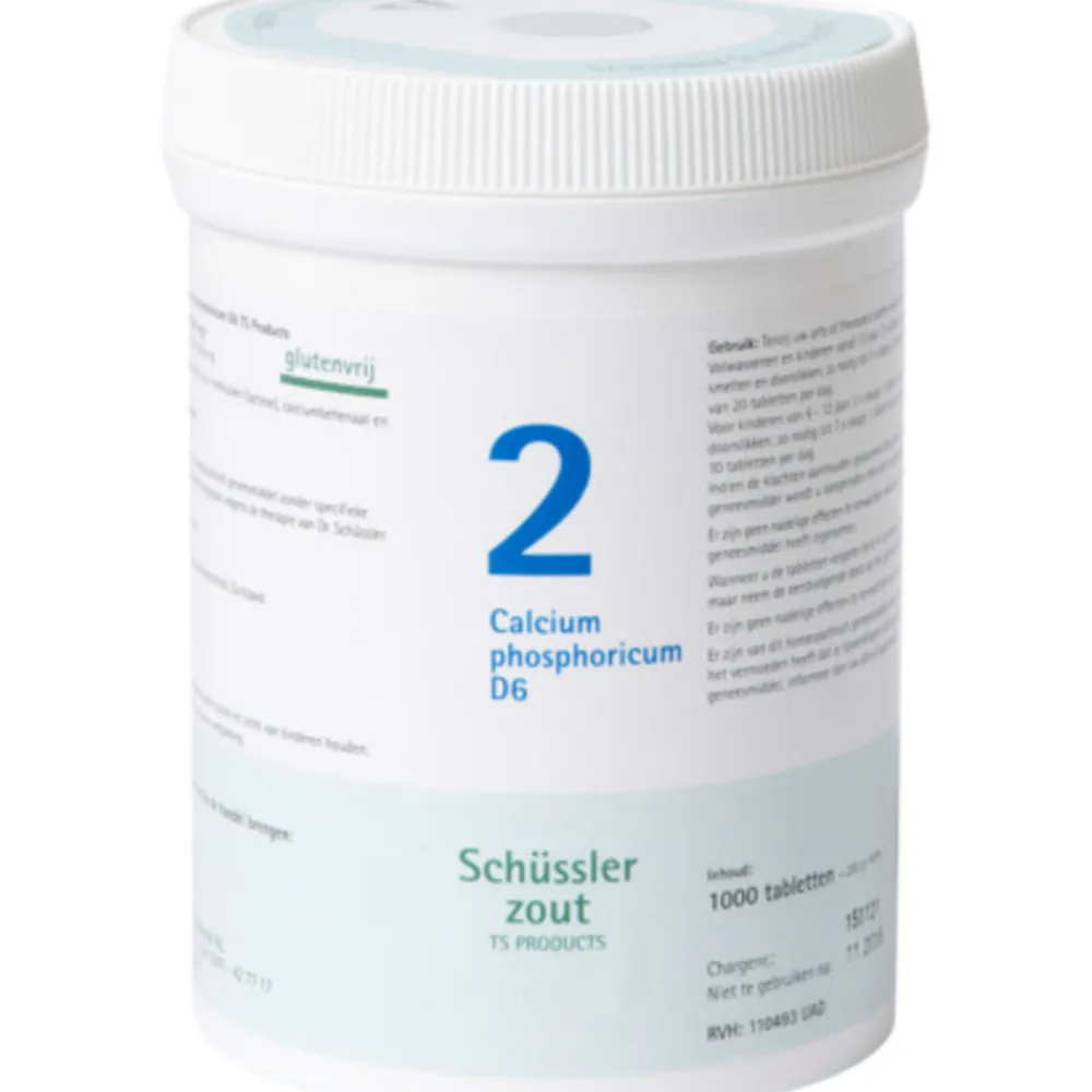Hot Schussler Zout nr 2 Calcium Phosphoricum D6 1000 tabletten Homeopathische Geneesmiddelen Enkelvoudig
