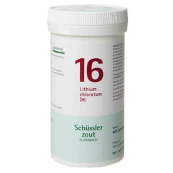 Homeopathische Geneesmiddelen Enkelvoudig<Pfluger Schussler Zout nr 16 Litium Chloratum D6 400 tabletten