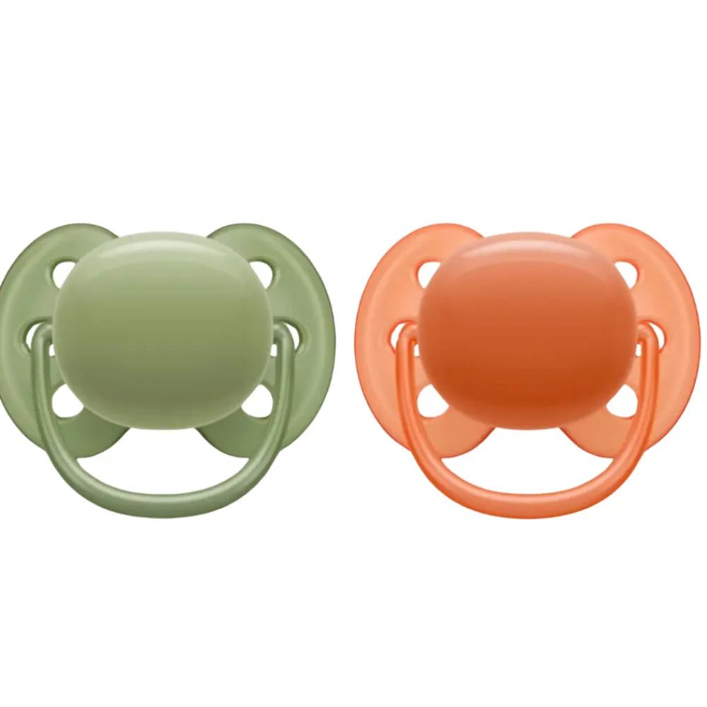 Fopspeen Ultra Soft 18+ mnd Groen Oranje 2 stuks^Philips Avent New