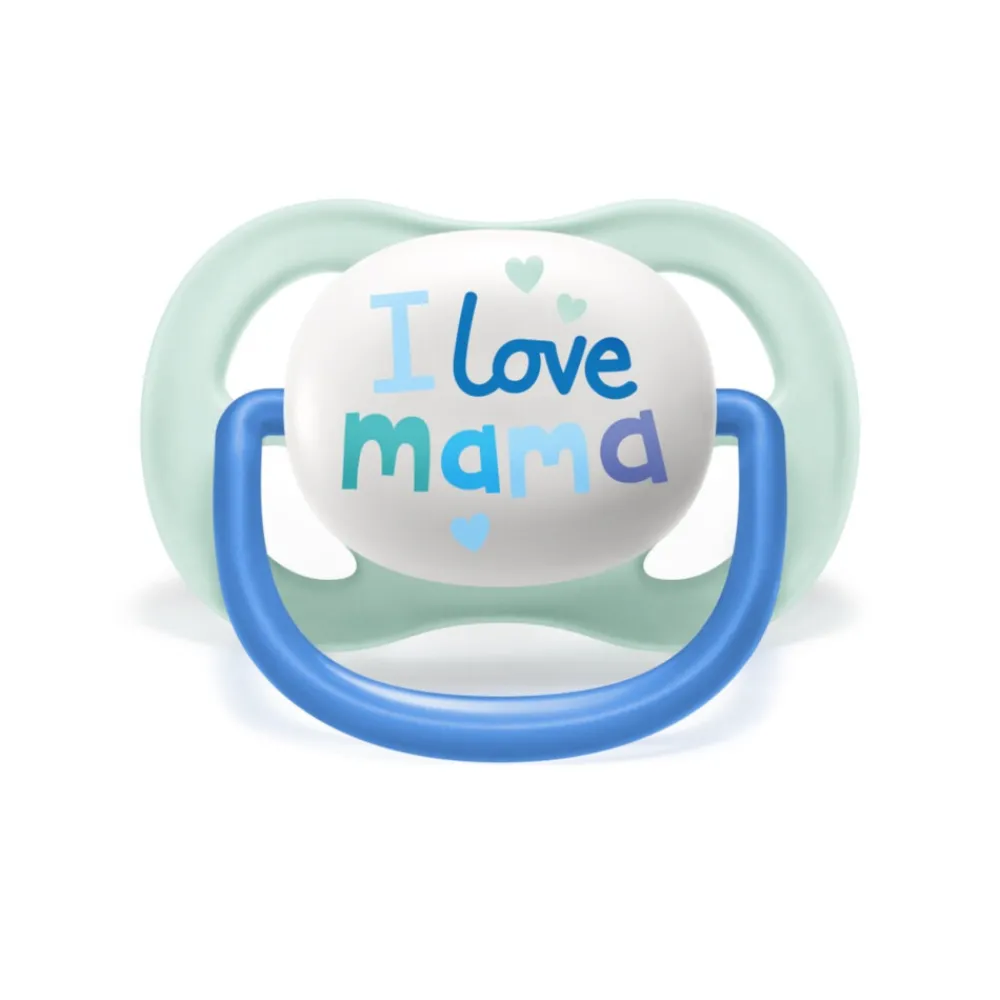 Flessen & Spenen<Philips Avent Fopspeen Ultra Air 0-6 mnd I Love Mama Blauw 2 stuks