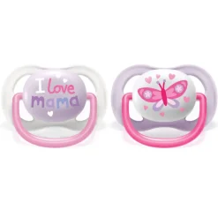 Outlet Fopspeen Ultra Air 0-6 mnd I Love Mama Roze 2 stuks Flessen & Spenen