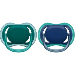 Outlet Ultra Air Fopspeen 6-18 mnd Groen Blauw 2 stuks Flessen & Spenen