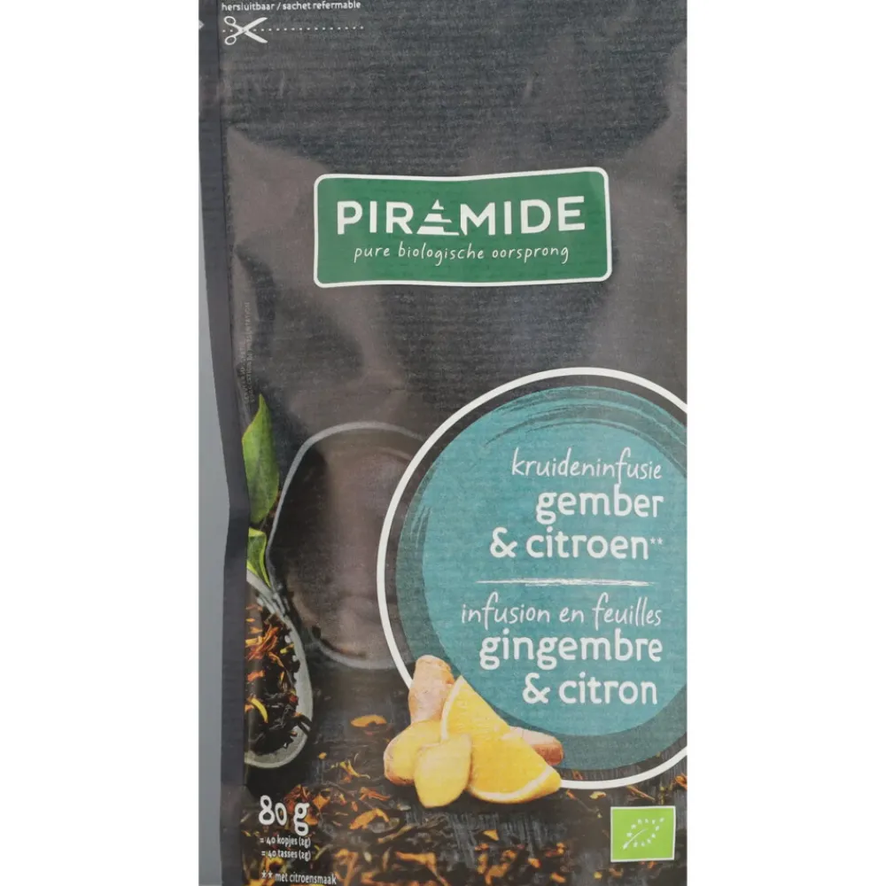 Biologische Thee Citroen en Gember 80 gr^Piramide