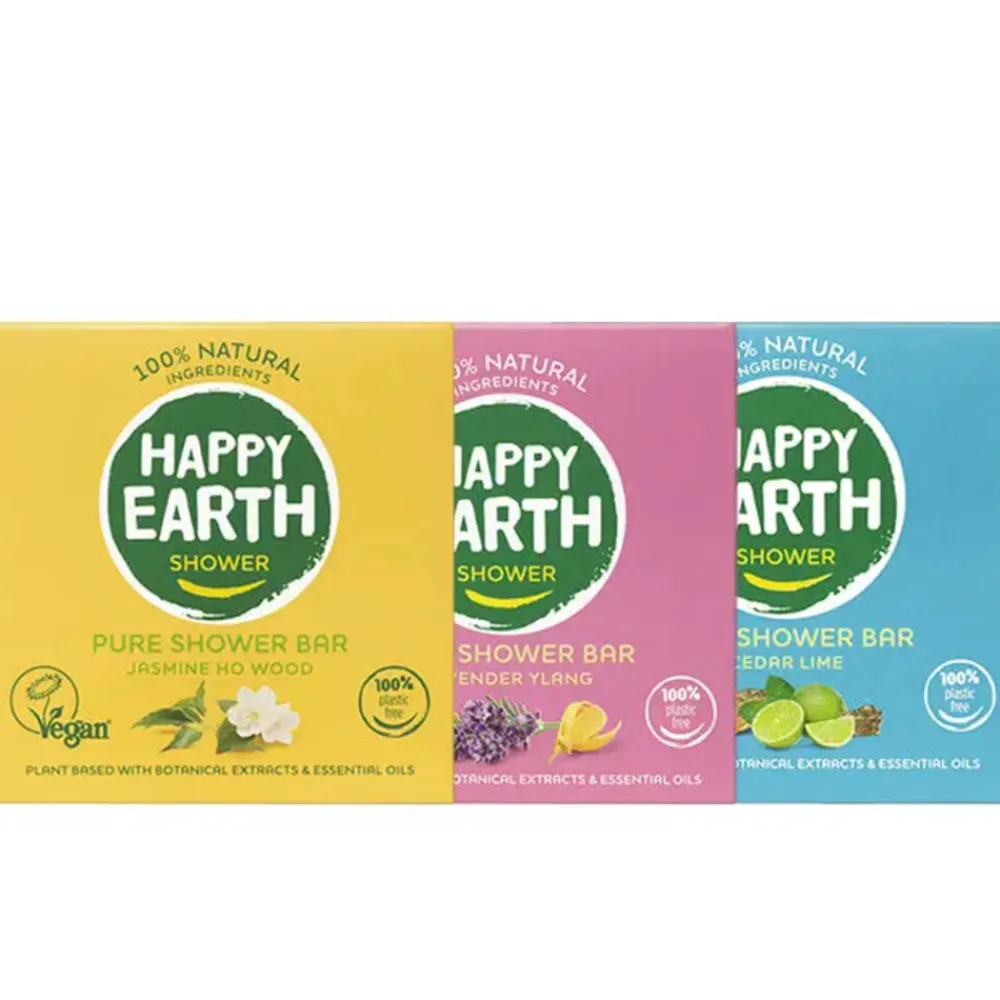 Bad & Douche<Happy Earth Plasticvrij pakket: 3x shower bars Pakket