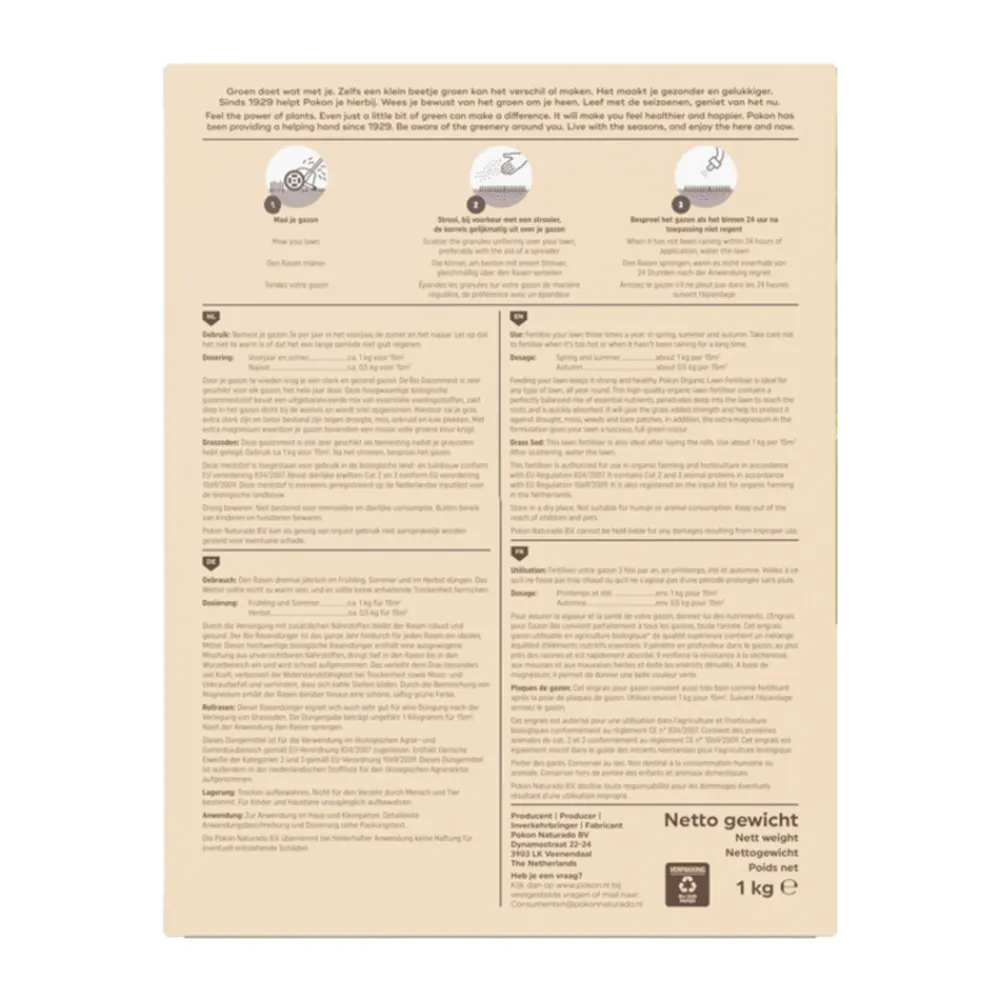 Bio Gazonmest voor 15 m² 1 kg^Pokon Best