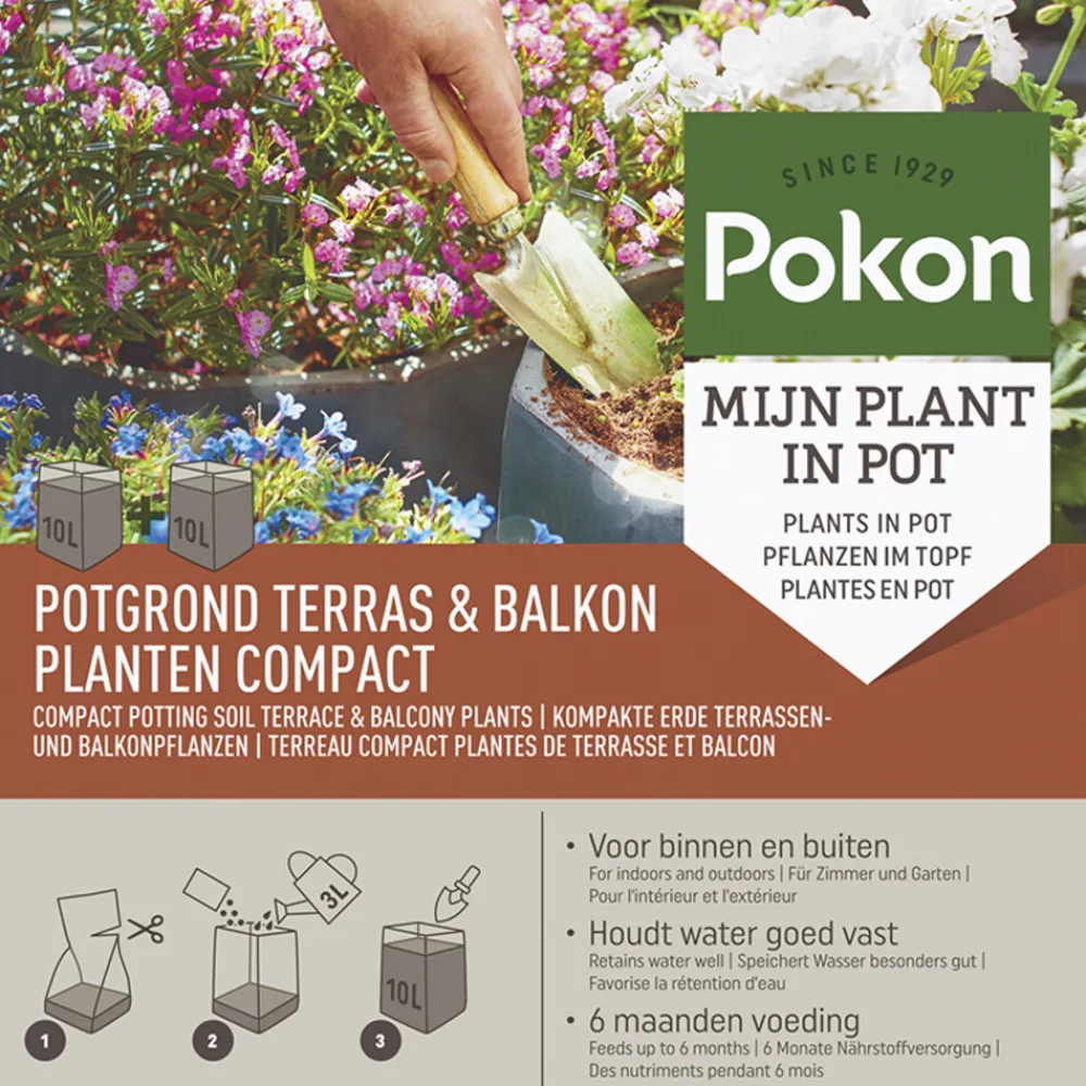 Hot Kokos Potgrond Terras & Balkon Compact 20 liter Grond En Bemesting|Alles Voor Kamerplanten