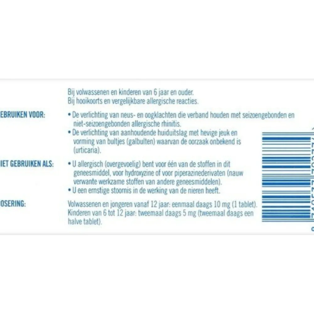 Best Allerstop Cetirizine 14 tabletten Allergie