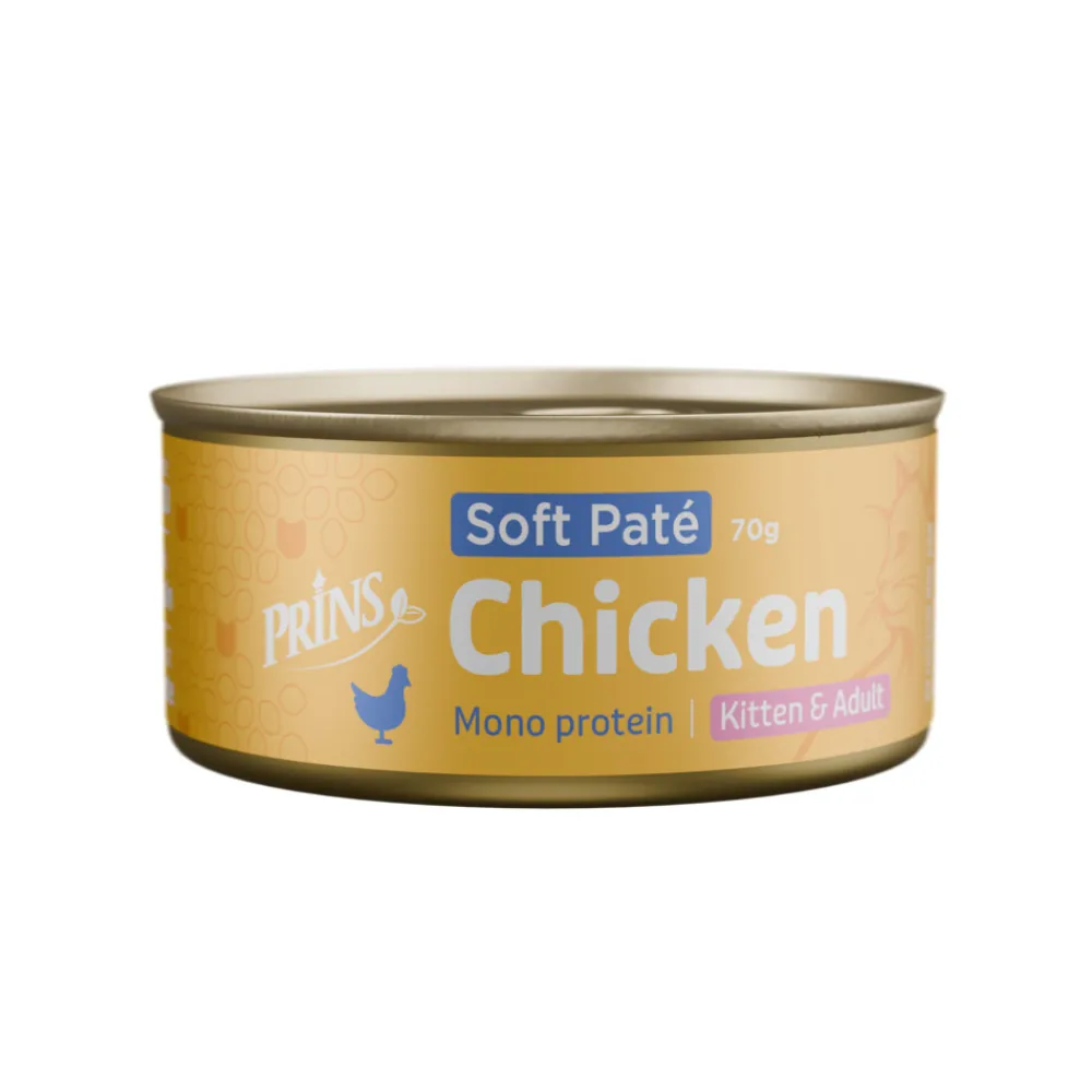Kattenvoer<Prins Soft Paté Kattenvoer Nat Kip 70 gr