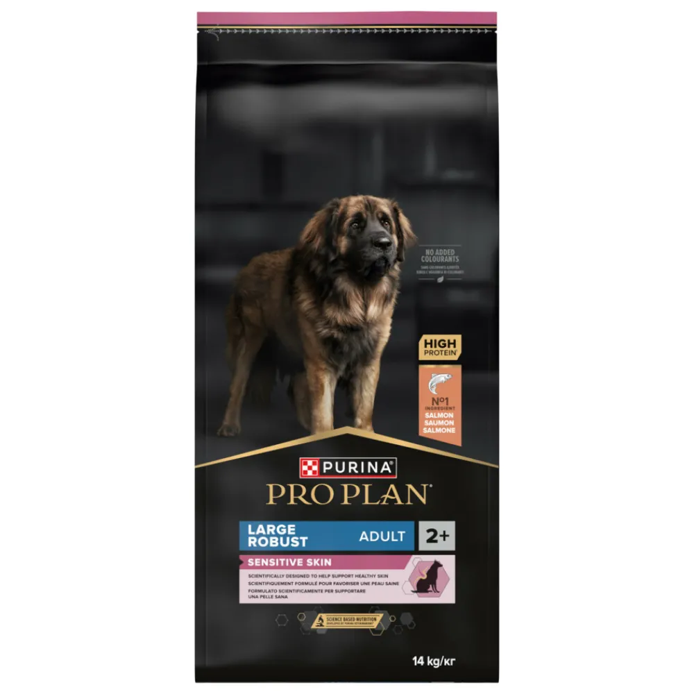 Hondenvoer<Pro Plan Adult Robust Large Sensitive Skin Zalm 14 kg