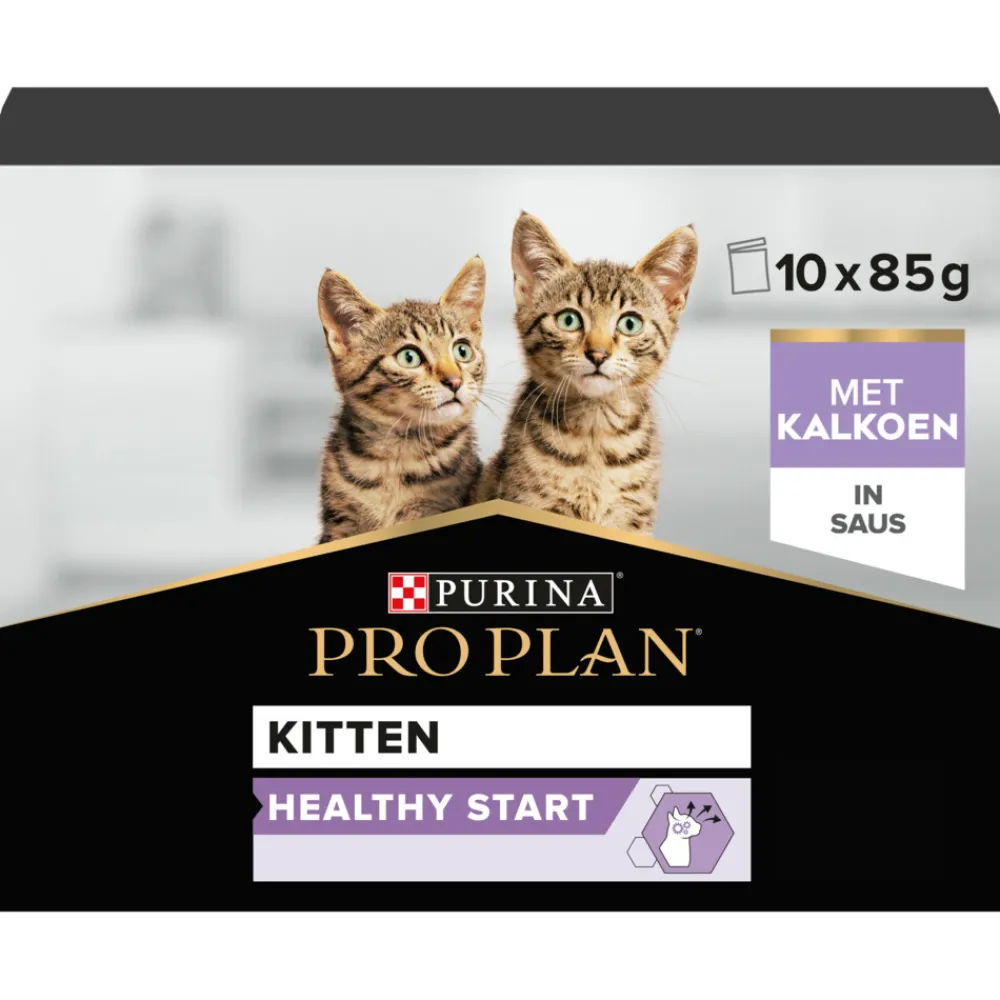 Kattenvoer<Pro Plan Junior Nutrisavour Junior Kalkoen 10 x 85 gr