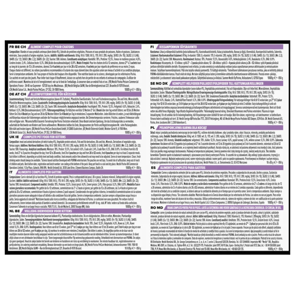 Kattenvoer<Pro Plan Junior Nutrisavour Junior Kalkoen 10 x 85 gr