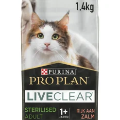 Kattenvoer<Pro Plan LiveClear Sterilised Adult Zalm 1,4 kg