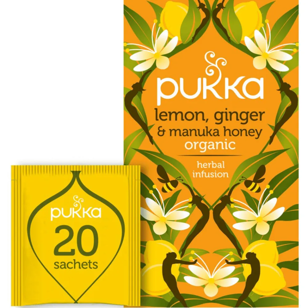 Thee<Pukka Thee Lemon, Ginger Momile, Gingera en Manuka Honey 20 stuks