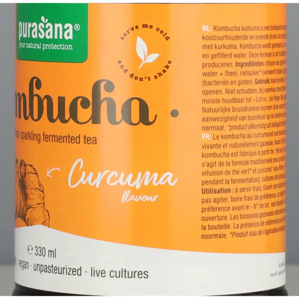 Kombucha Kurkuma Bio 330 ml^Purasana Hot