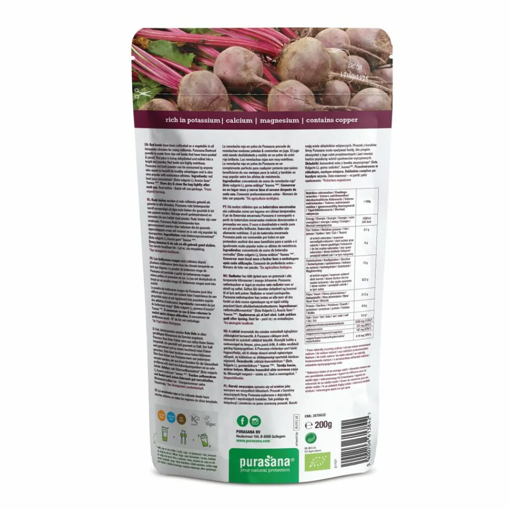 Superfoods<Purasana Superfood Rode Bietensappoeder Bio 200 gr