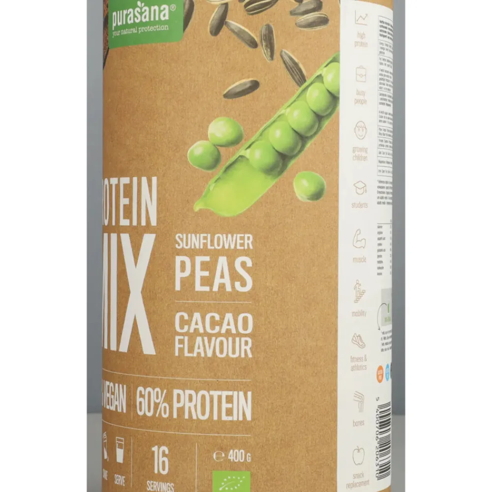 Vegan Erwt & Zonnebloem Proteine Mix Cacao BIO 400 gr^Purasana Sale