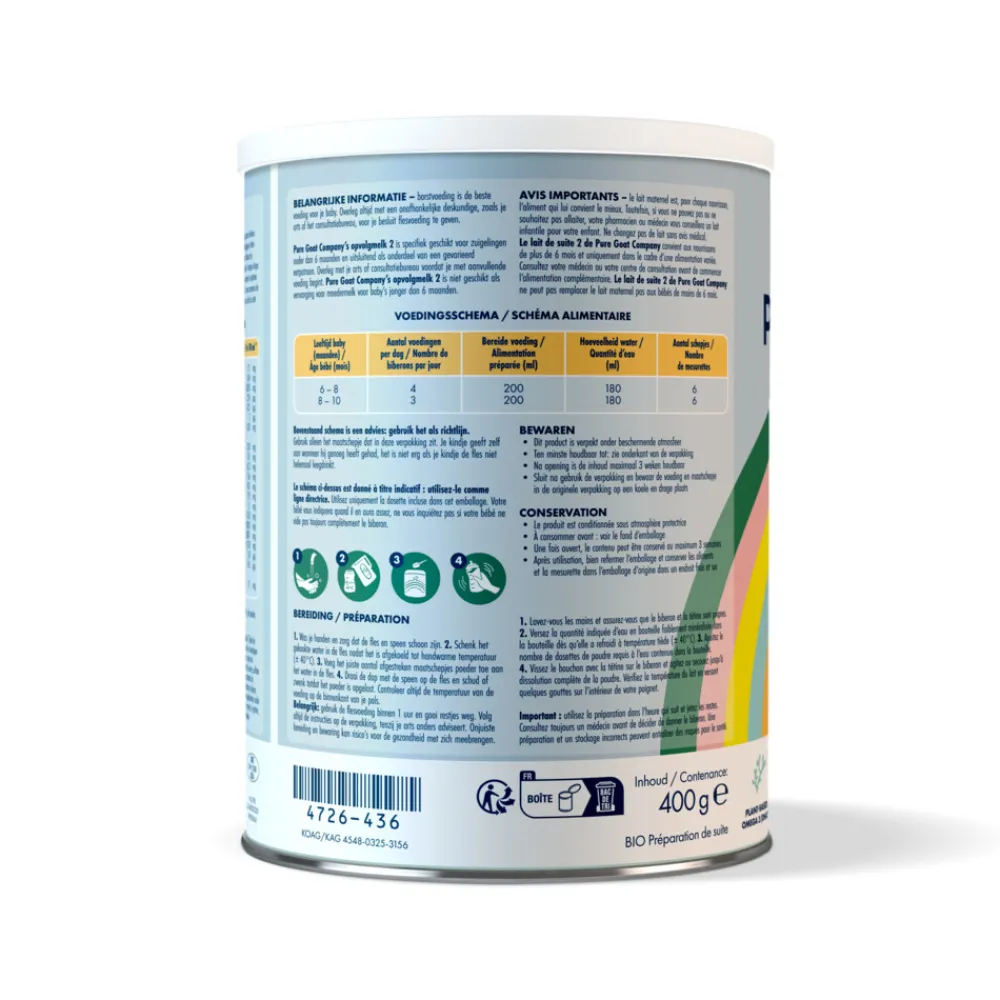 Geitenmelk 2 Opvolgmelk 400 gr^Pure Goat Hot