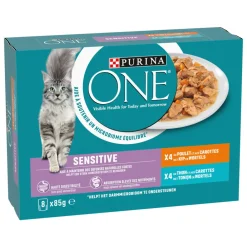 Adult Sensitive Kattenvoer Nat Kip & Tonijn 8 x 85 gr^Purina ONE Outlet