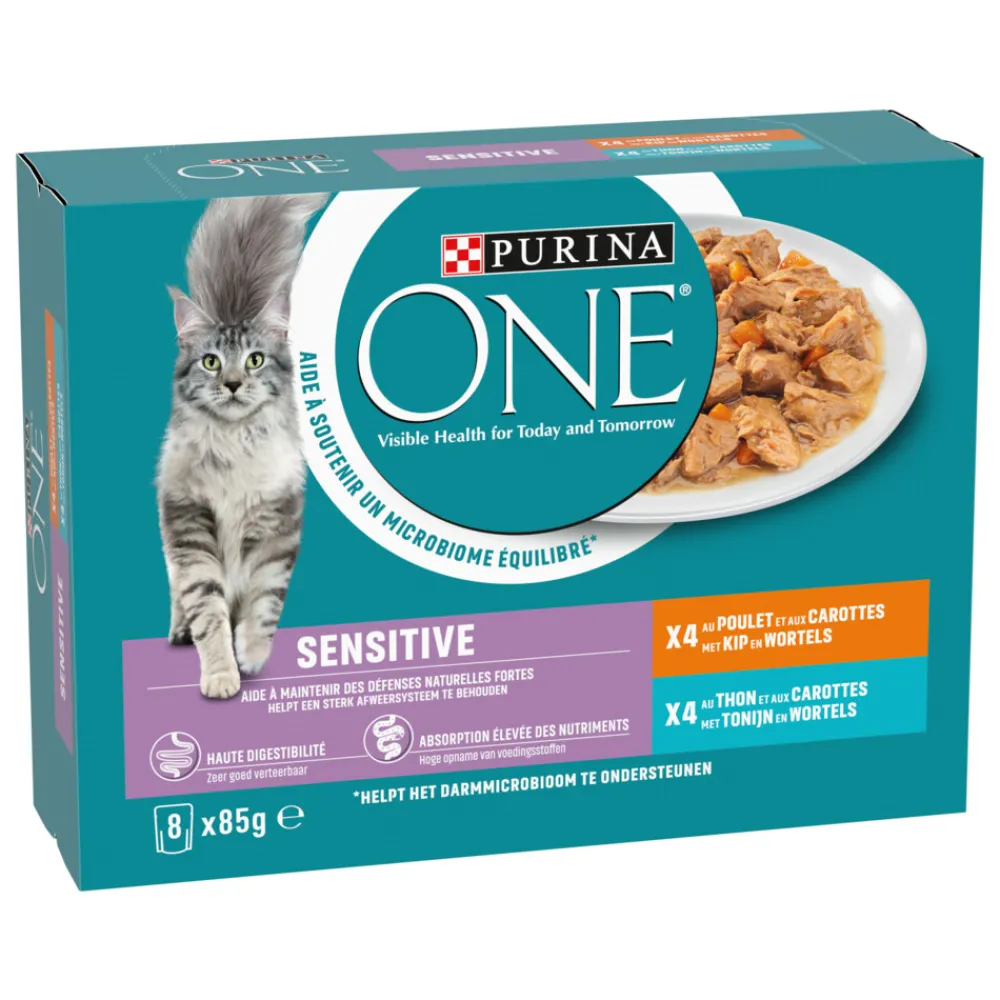 Adult Sensitive Kattenvoer Nat Kip & Tonijn 8 x 85 gr^Purina ONE Outlet
