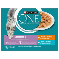 Adult Sensitive Kattenvoer Nat Kip & Tonijn 8 x 85 gr^Purina ONE Outlet