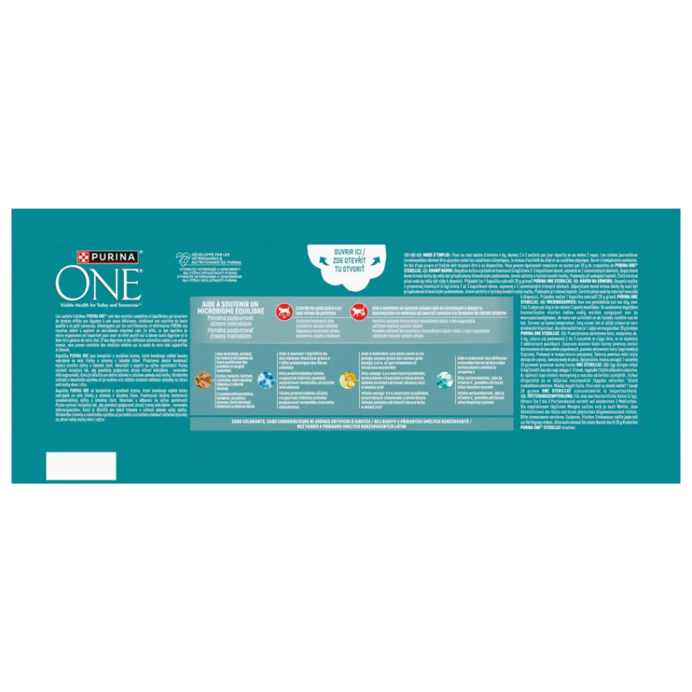 Kattenvoer<Purina ONE Adult Sterilcat Kattenvoer Nat Rund & Kalkoen & Kip & Zalm 40 x 85 gr