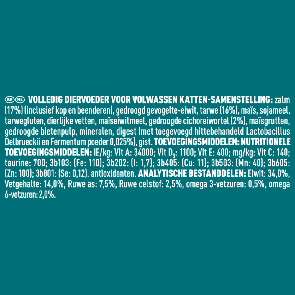 Clearance Adult Zalm - Volkoren Granen 3 kg Kattenvoer