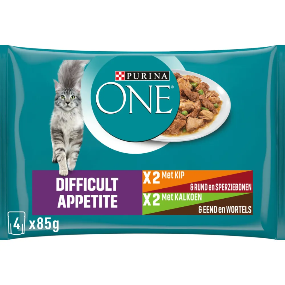 Pouch Adult Difficult Appitite Kip 4 x 85 gr^Purina ONE Sale