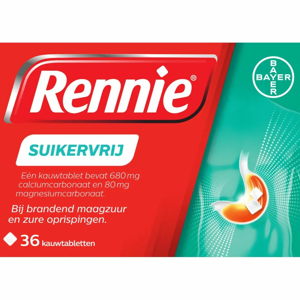 Maag & Darm<Rennie Suikervrij 36 tabletten