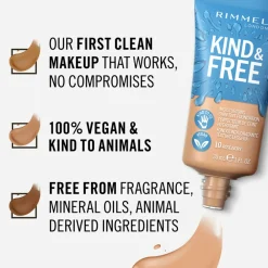 Foundation<Rimmel KIND & FREE Vegan Foundation 504 Deep Mocha 30 ml