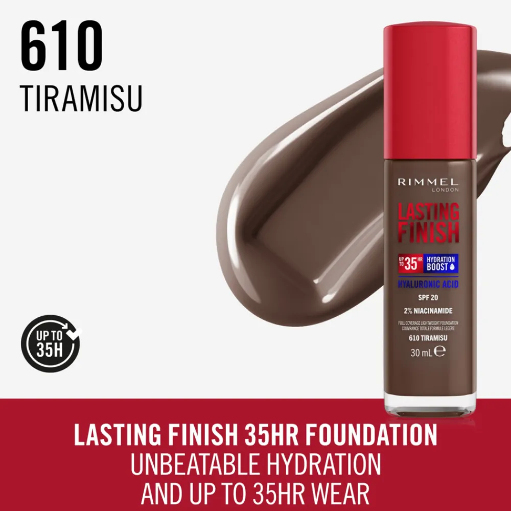 Foundation<Rimmel Lasting Finish 35H Foundation Tiramisu 610 30 ml