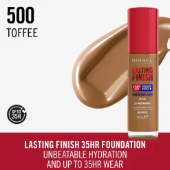 Foundation<Rimmel Lasting Finish 35H Foundation Toffee 500 30 ml