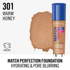 New Match Perfection Foundation Warm Honey 301 30 ml Foundation