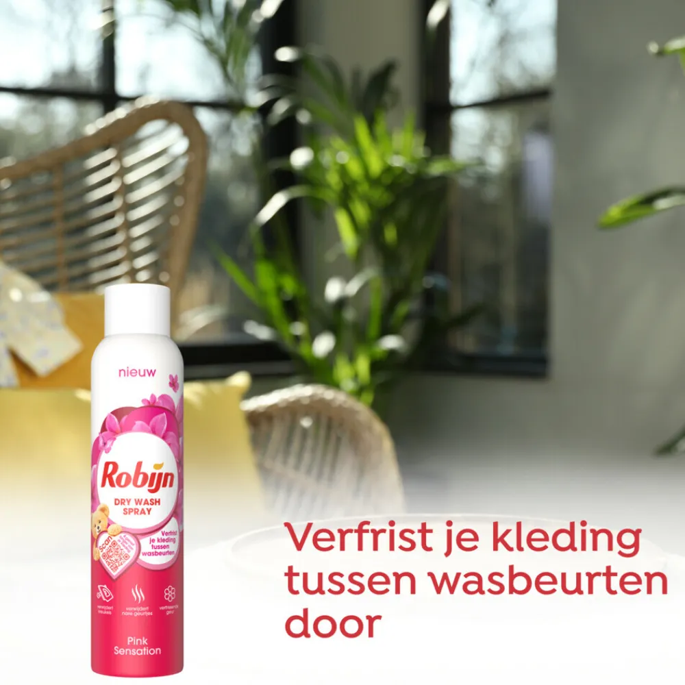 Wasmiddel<Robijn Dry Wash Spray Pink Sensation 200 ml