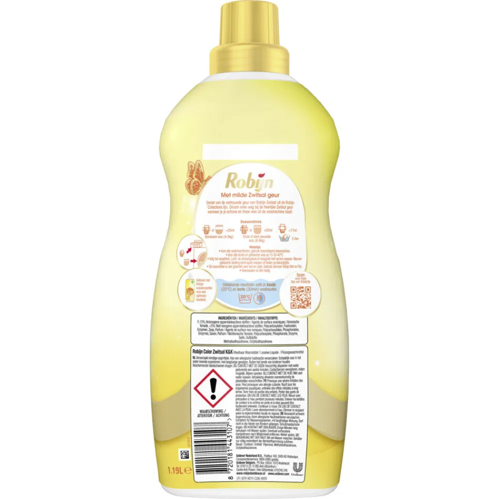 Klein & Krachtig Wasmiddel Zwitsalgeur 34 Wasbeurten 1,19 liter^Robijn Discount